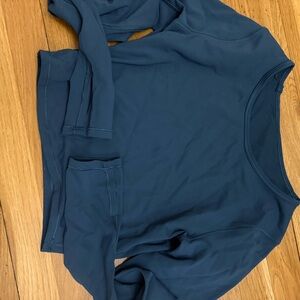 Blue Long Sleeve Athletic Top